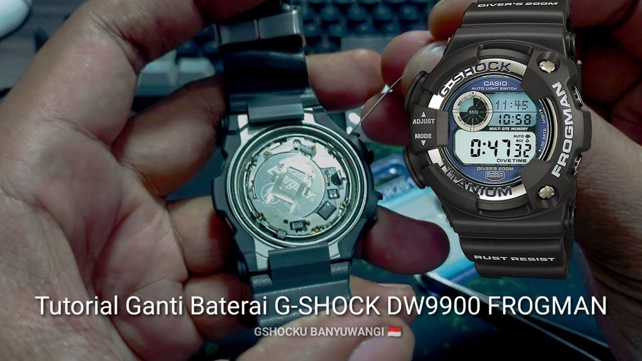 Tutorial Ganti Baterai G-SHOCK DW9900 FROGMAN - YouTube