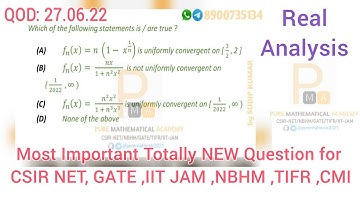 Real Analysis Csir Net Solution QOD 27.06.2022 | Sequence of Function | Pointwise Convergent |