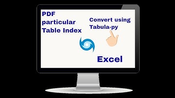 Convert PDF to Excel Particular Table Index tabula |  Freelancer project with python | Python coding
