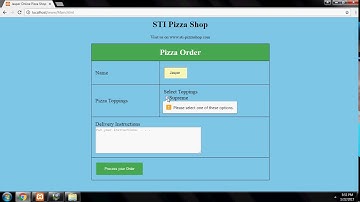 Pizza Order Demo(Html & php)