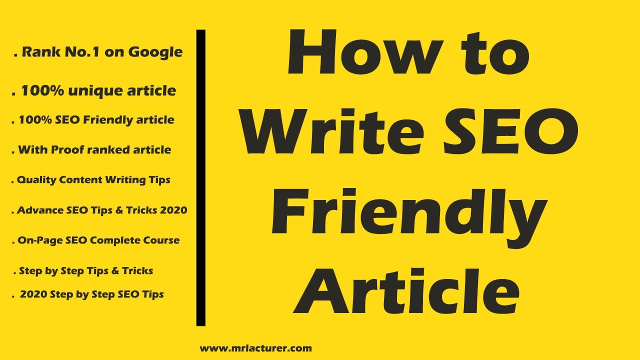 SEO Friendly Article Writing Tips & Tricks 10  How to Write