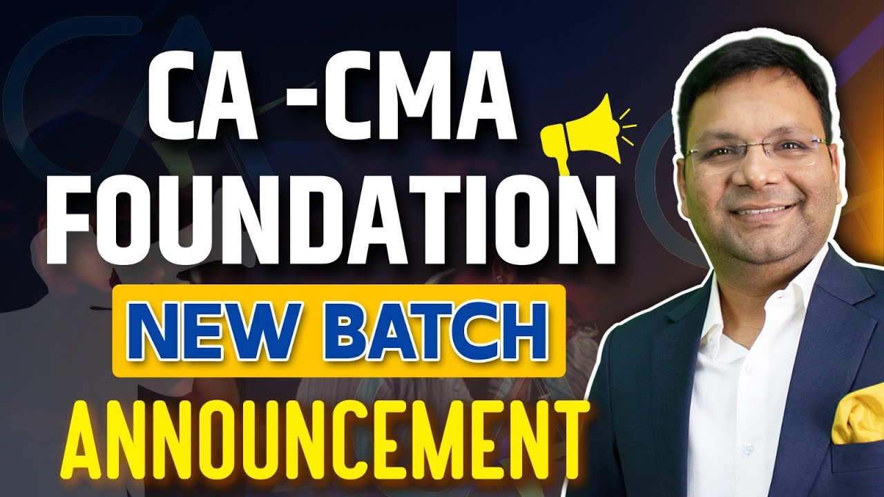Important Announcement | CA CMA Foundation New Batch | SJC - YouTube