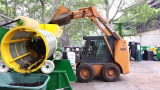 SCREENING COMPOST IN NYC WITH STATIONARY TROMMEL