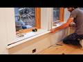 Installing and making even more trim for the sunroom  home renovation  addition part 64