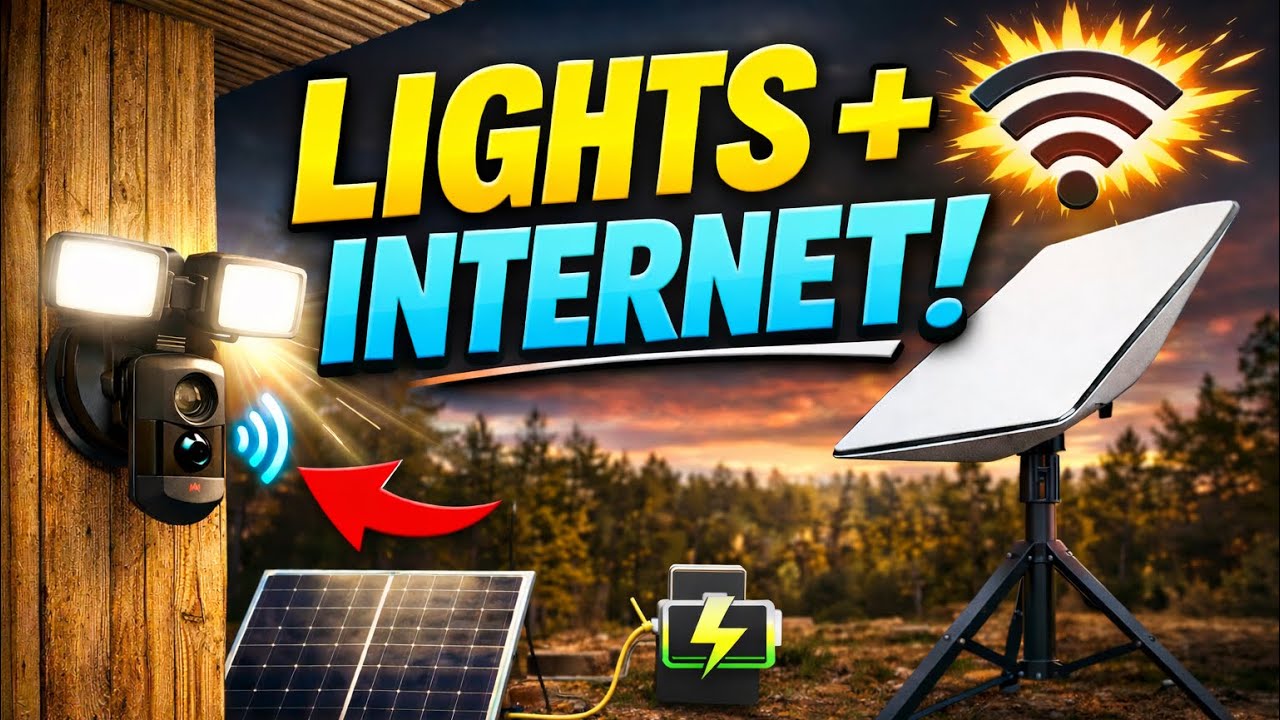 Автономное энергоснабжение: Starlink работает + установлена ​​WiFi-камера-прожектор Reolink Elite
