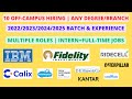 10 Off-Campus | Any Degree/Branch | 2023/2024 batch &amp; Experienced | Multiple role