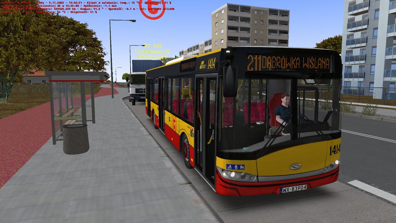 OMSI 2 Warszawa Białołęka - linia 211 - Ćwiklińskiej - Dąbrówka Wiślana