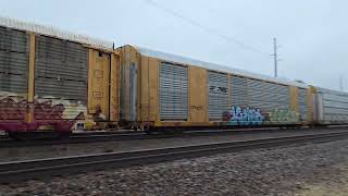 Single Engine BNSF 7733 Autorack train with end DPU BNSF 6648 4/2/26~ La Crosse, Wi 