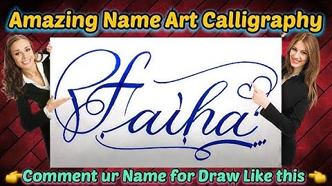 Faiha Name Signature Calligraphy Status | How to Draw, Cursive Calligraphy with Cut Marker