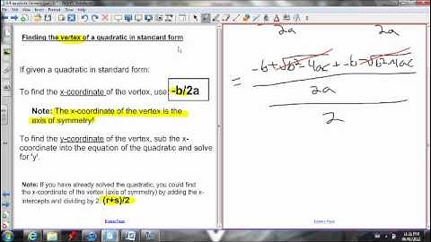 6.4 Using the Quadratic Formula to Graph Parabolas (part 1)