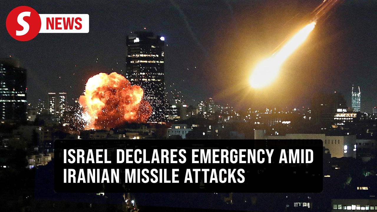 Air defences light up Tel Aviv sky after Iran launches retaliation missiles