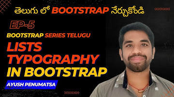 Typography in  Bootstrap | Bootstrap series telugu | Typography in lists #bootstrap  Ayush penumatsa