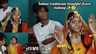 Deep sleep ASMR💆😴 Ananya Did My Most Beautiful Traditional Makeup✨(Brushes, Jewels & tapping)🌼✨ screenshot 3