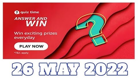 Amazon Funzone Quiz Answers Today|26 May 2022| Daily Quiz Time