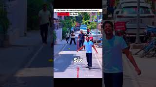 Tim David &amp; Romario Shepherd in Gully Cricket🏏#cricket #shorts #viratkohli #gullycricket