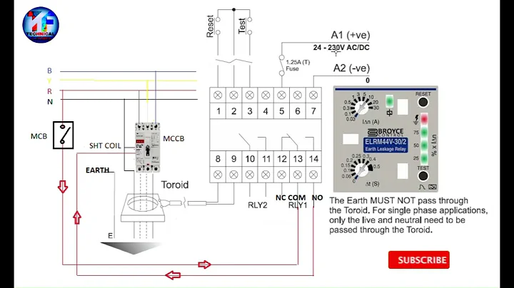 ELR {EARTH LEAKAGE RELAY} WITH CBCT /HOW TO CONNECTION ELR WITH MCCB FULL DAIGARM.