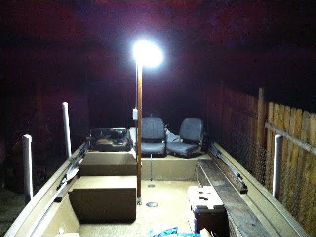 Building LED light post for my boat for night fishing, all details 
