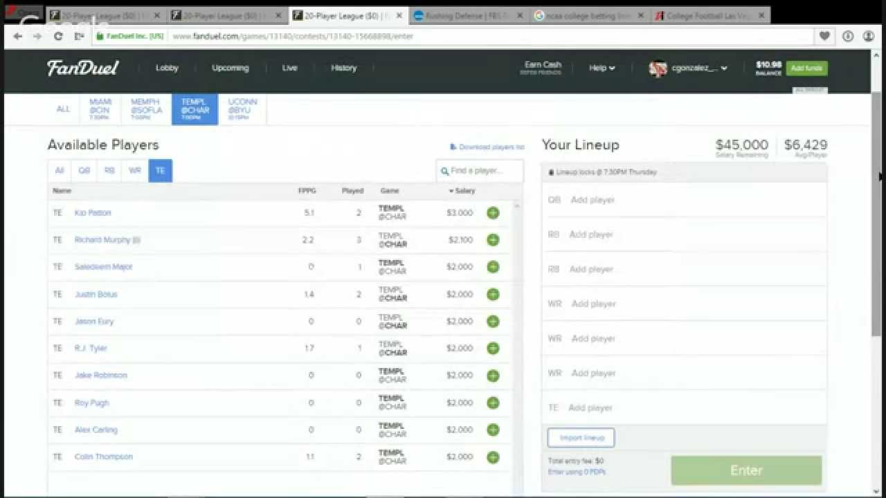 cfb-fanduel-week-5-thurs-fri-lineup-youtube