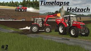 LS25 Timelapse Holzach #3 Kalk streuen mit dem Massey Ferguson 6716S!
