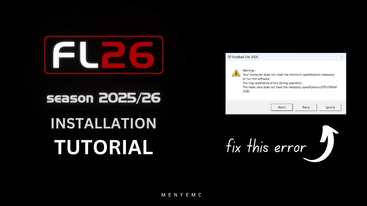 Руководство по установке Football Life 2026 + Исправление ошибок спецификации