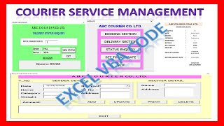 Courier Service Management System, Excel VBA