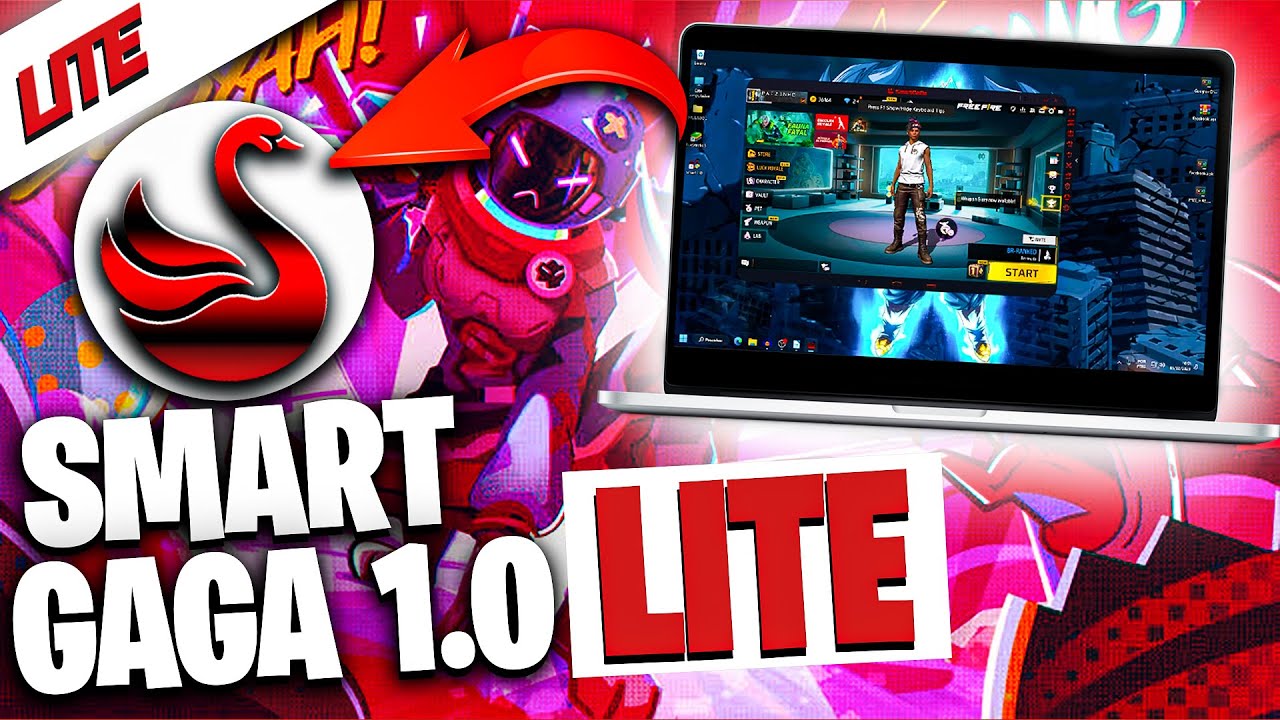 FINALMENTE! NOVO SMART GAGA LITE 1.0 MELHOR VERSÃO PARA JOGAR FREE FIRE EM PC FRACO