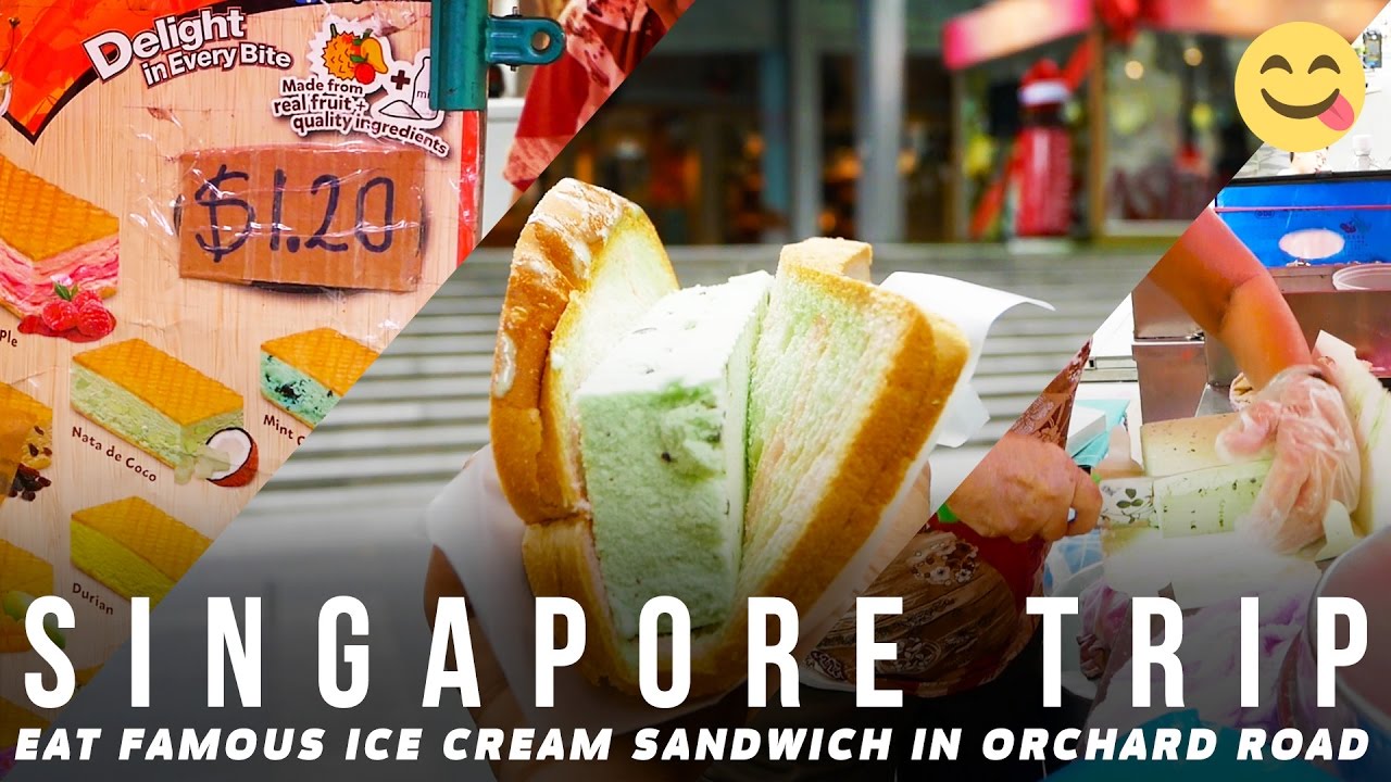 Eat Famous Ice Cream Sandwich in Orchard Road Singapore Broewnis Travel YouTube