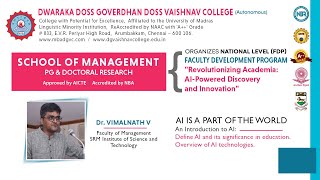 FACULTY DEVELOPMENT PROGRAM Revolutionizing Academia: AI-Powered Discovery and Innovation Day-1