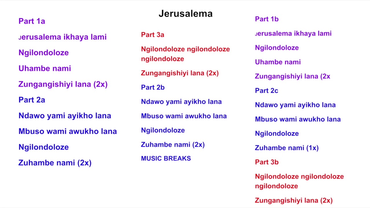 Jerusalema Pronunciation