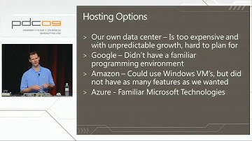 PDC 2009 Lessons Learned Building Scalable Applications with the Windows Azure Platform