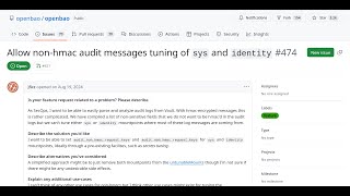 Tune non-HMAC parameters on sys/ - OpenBao Live Coding with Alex (cipherboy) and Jakub (jficz)