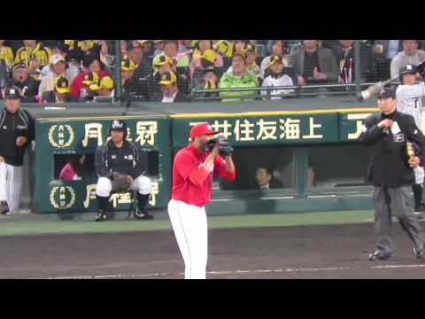 H28.04.08　阪神×広島　８回裏　ｶｰﾌﾟ投手交代：ジャクソン