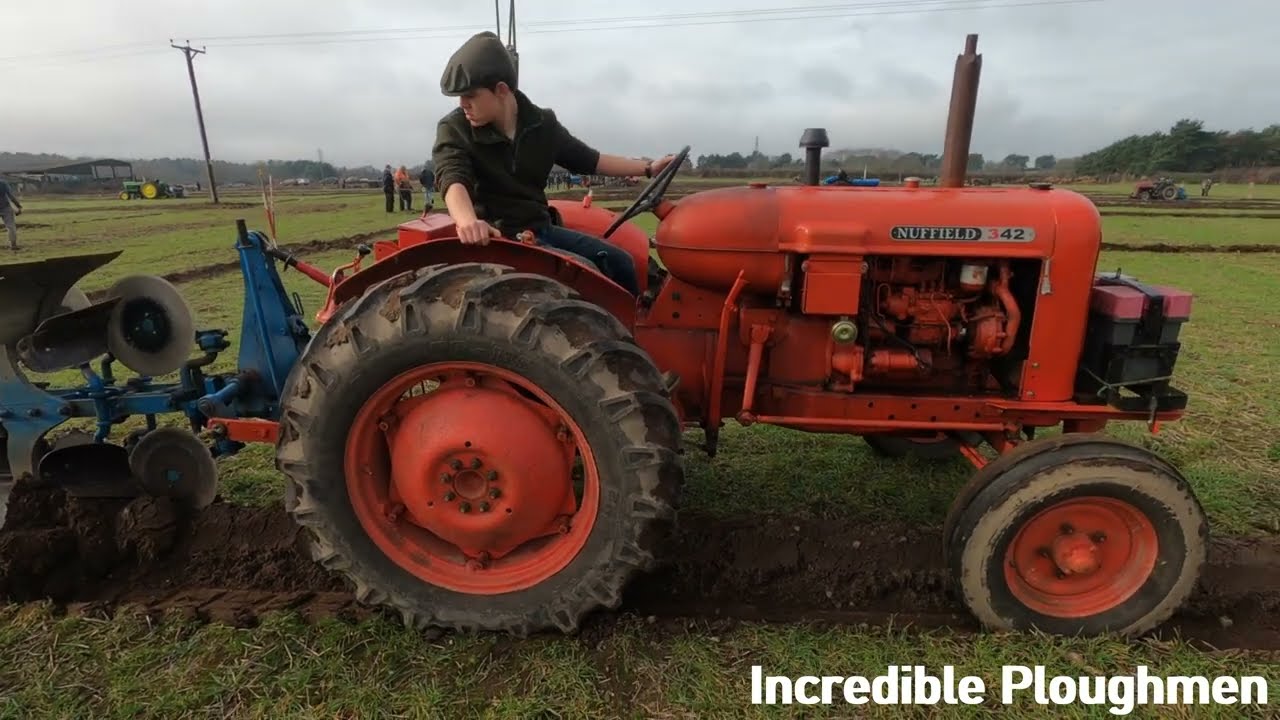 1970 Nuffield 3/42 2.8 Litre 3-Cyl Diesel Tractor (42 HP) with Ransomes Plough