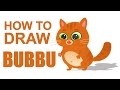 How to Draw BUBBU cat (How to Draw cat Bubbu). Online game cartoon character.