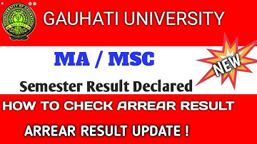 Gauhati University Latest Result 2020 | How to check G.U. Arrear Result and Arrear Result Update