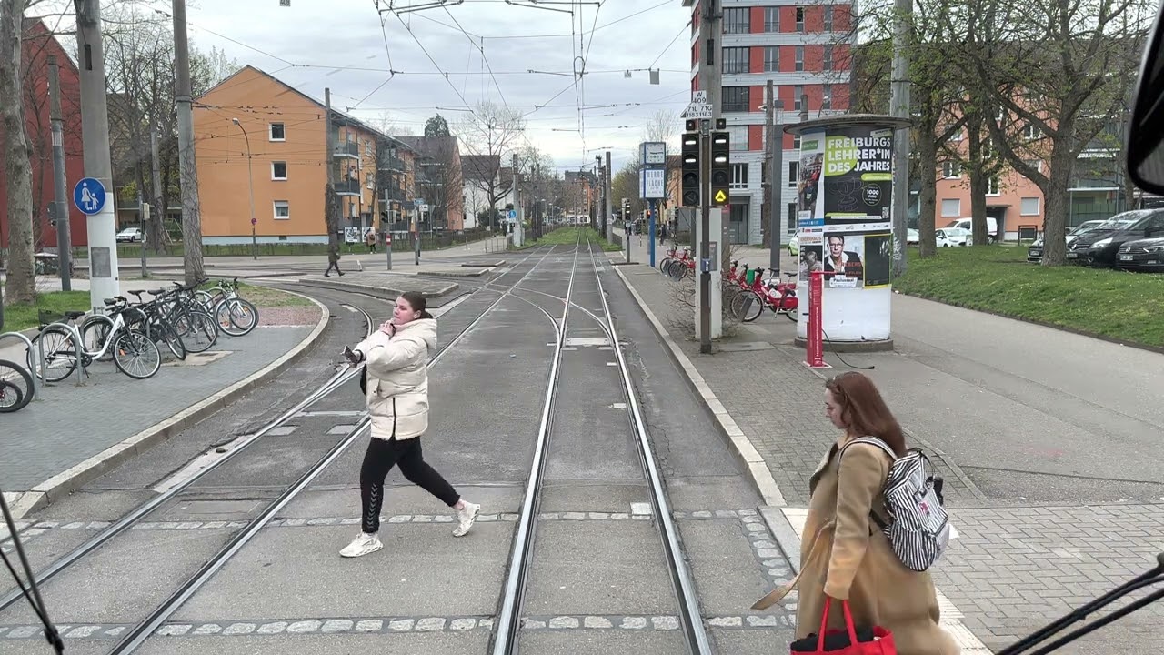 Cabin view🚋Tram❤️Freiburg🌲 Black Forest🇩🇪Germany,Line3 HAID➡️VAUBAN