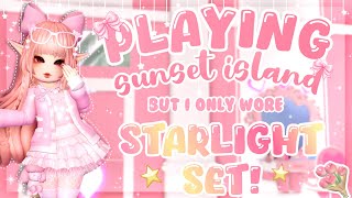 Playing Sunset Island but I only wore the Starlight Set ✨🎀⭐️ | Royale High Roblox