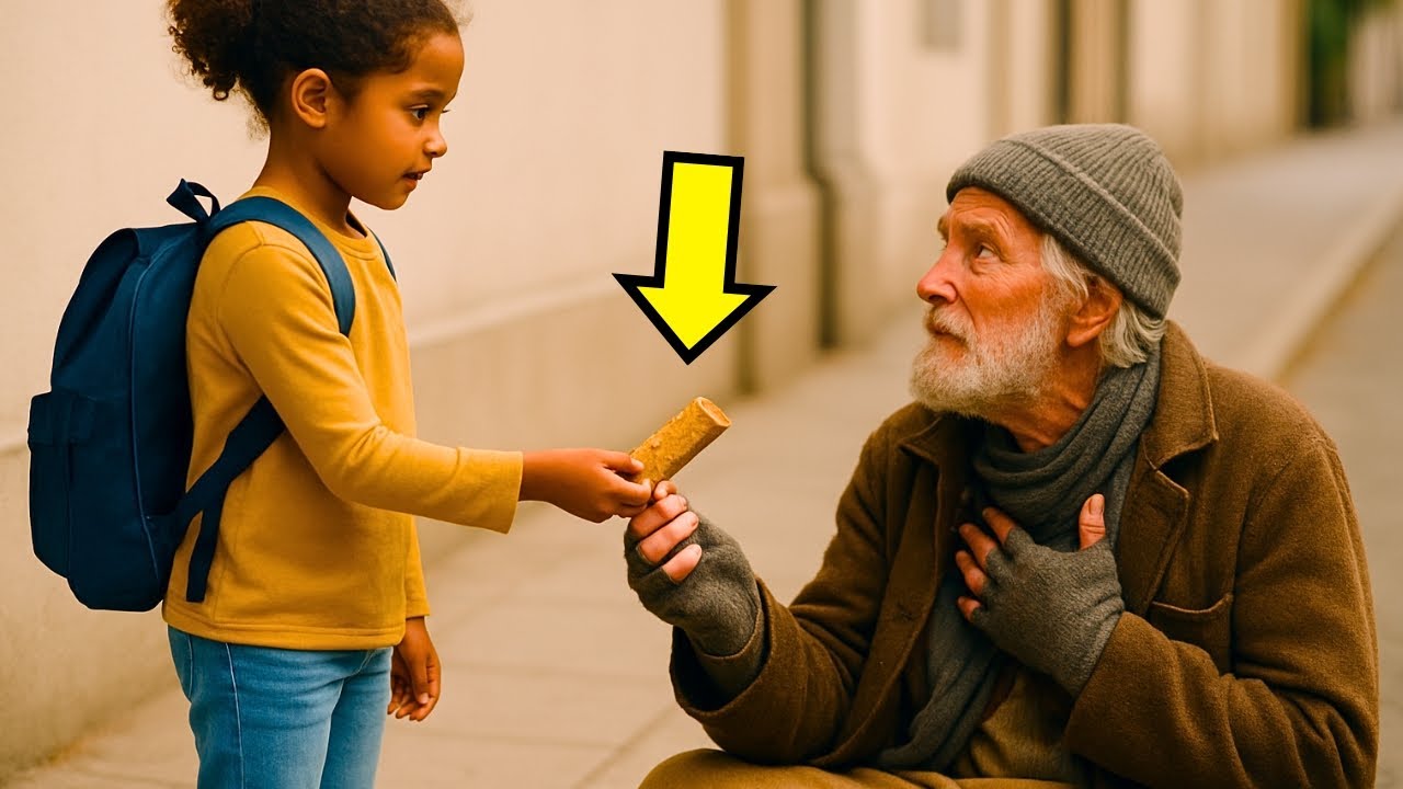 NIÑITA LE DA SU ÚLTIMA BARRA DE CEREAL A UN VIEJITO EN LA CALLE… Y ÉL LE CAMBIA LA VIDA