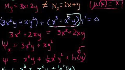 Integrating factors 2 | First order differential equations | Khan Academy