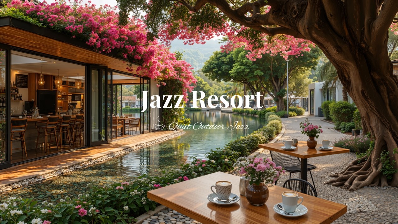 Jazz Relaxing Music In Warm Cafe Resort | Cozy Jazz Ambience For Positivity & Relax | Deep Focus