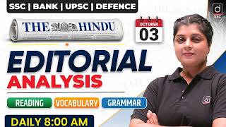 The Hindu Editorial Analysis | 03rd Oct 2026 | Vocab, Grammar, Reading, MCQs | by Manvi Ma'am