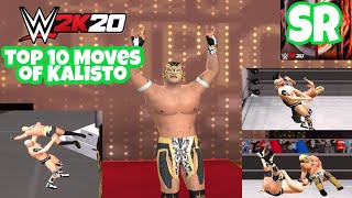 Top 10 Moves of Kalisto in WWE 2K20 in PPSSPP | gamernafz 2.0 mod gameplay | SR Video.