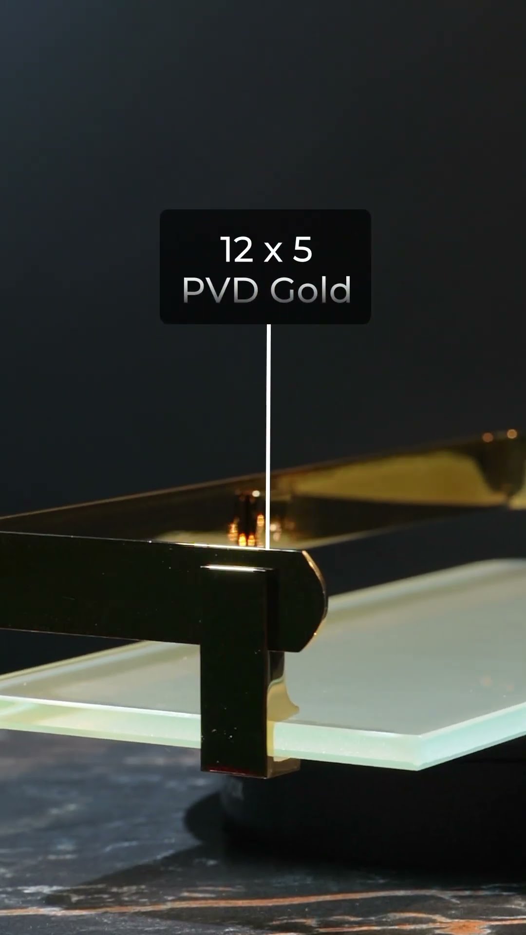 ✨ Labacha Glass Shelf PVD Gold | DESENO MEDIA AGENCY Portfolio | Luxury Hardware Showcase
