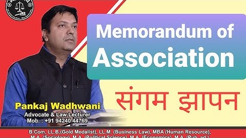 Memorandum of Association. Sangam Jhapan@laweasyclasses #legalknowlege #companylaw #llb #llm