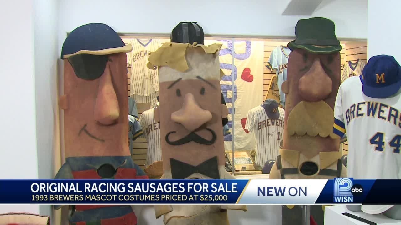 Original Milwaukee County Stadium Racing Sausages costumes for sale 