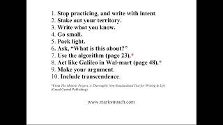 Memoir Manifesto, a video about how to write memoir