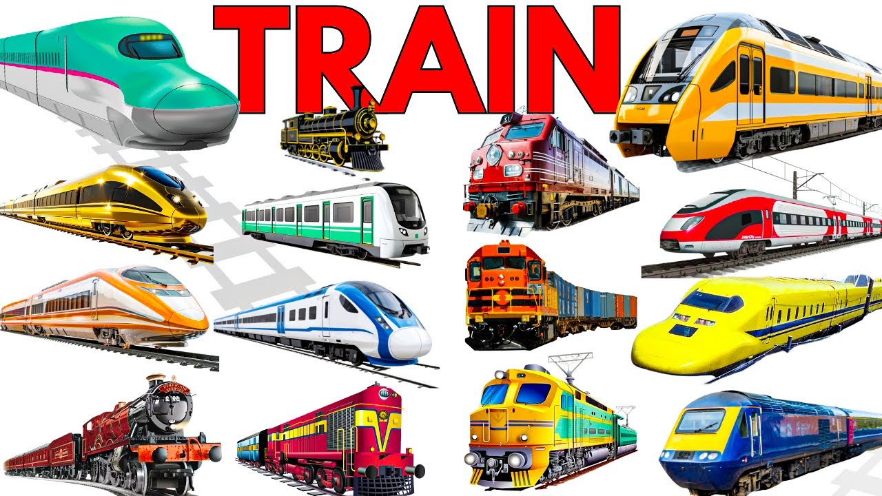 🛤️ 25 лучших названий поездов для детей | Типы поездов | Обучающее видео о паровозах, скоростных ...