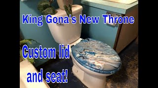 167 • Custom Toilet Seat and Lid - Acrylic Pour Painting and Fluid Art