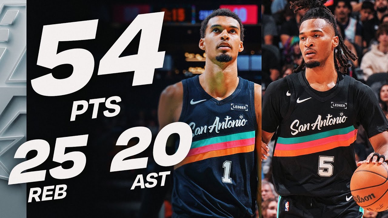 NBA史上5組目…スパーズのウェンバンヤマとキャッスルが20得点超えの