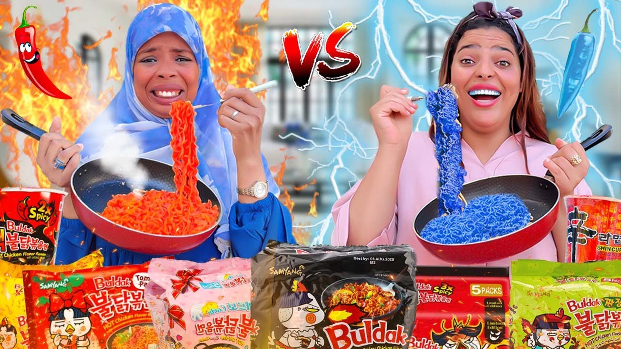اخيرا..اشتريت صندوق اكل كوري عشوائي🌶لزوجتي وأختي ‼(وكل وحظها 🔥)